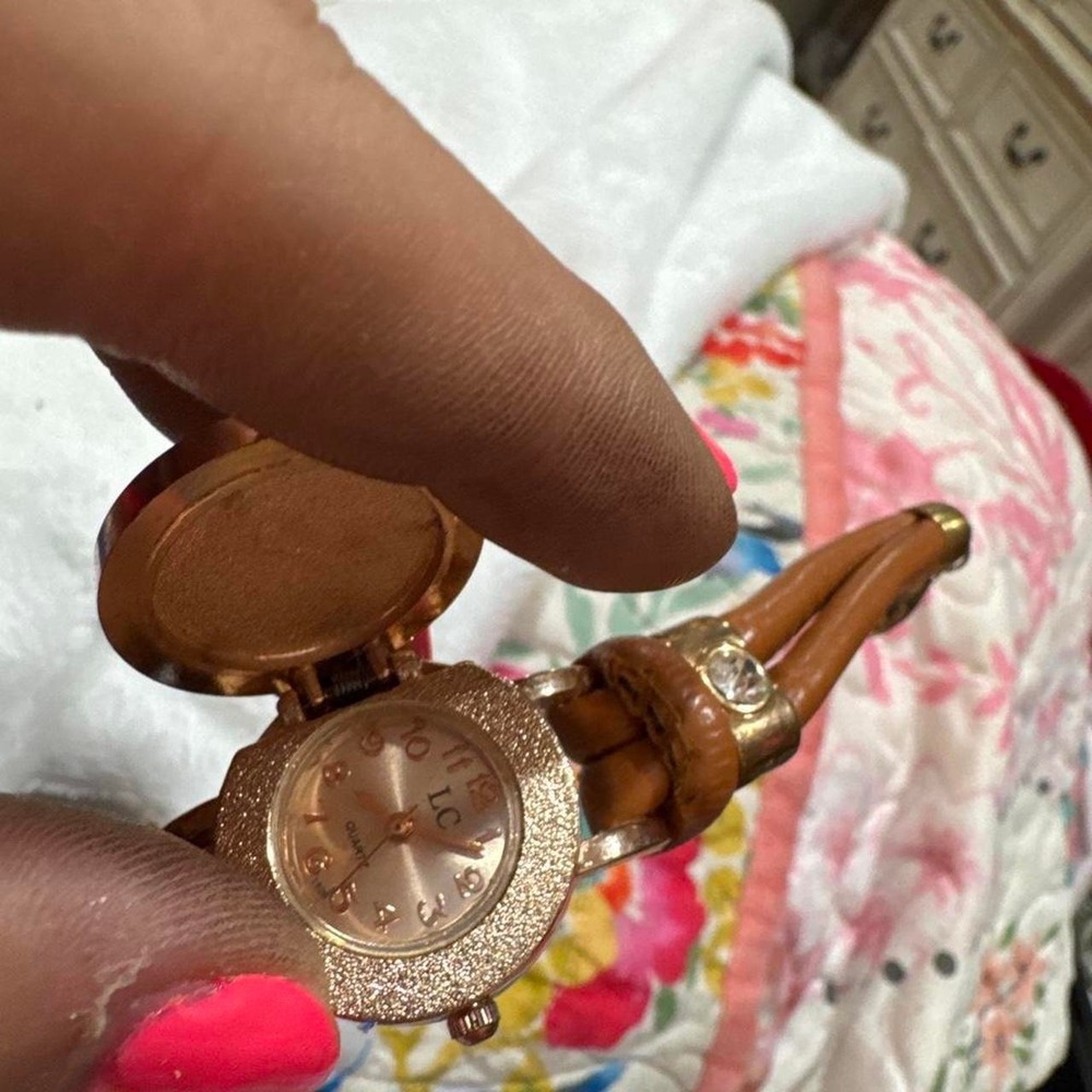 'LC Lauren Conrad gold & brown watch